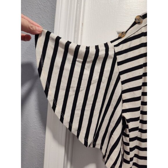 89th + Madison Striped Shirt Women Plus Size 2X Short Sleeve Linen Blend - Picture 5 of 8